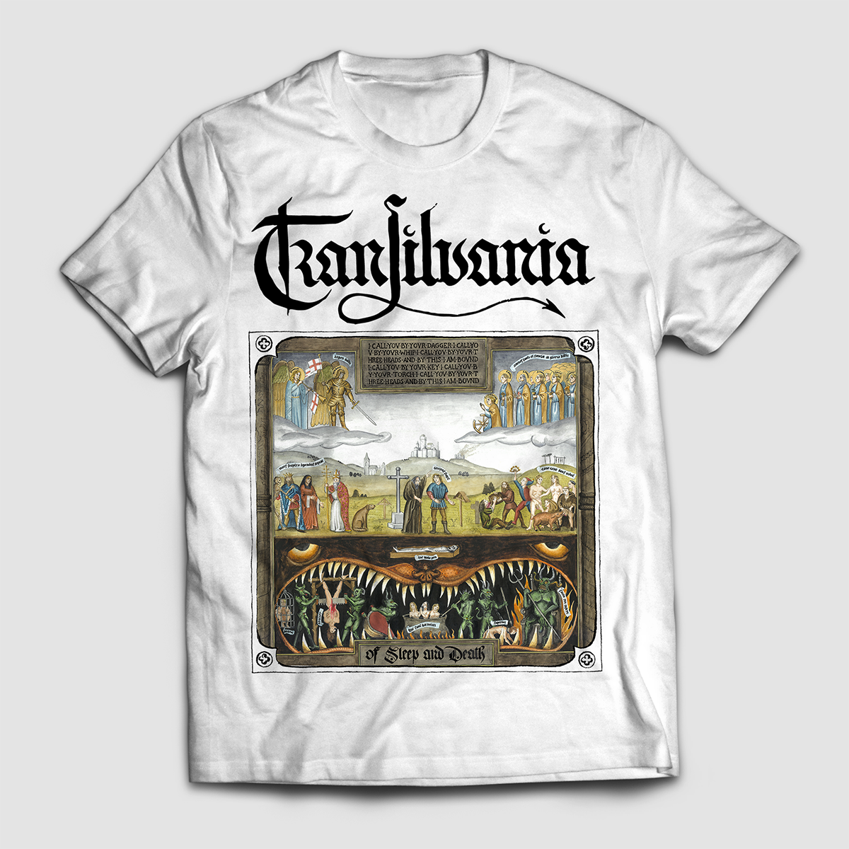 TRANSILVANIA Of Sleep and Death White Shirt w/Album Art