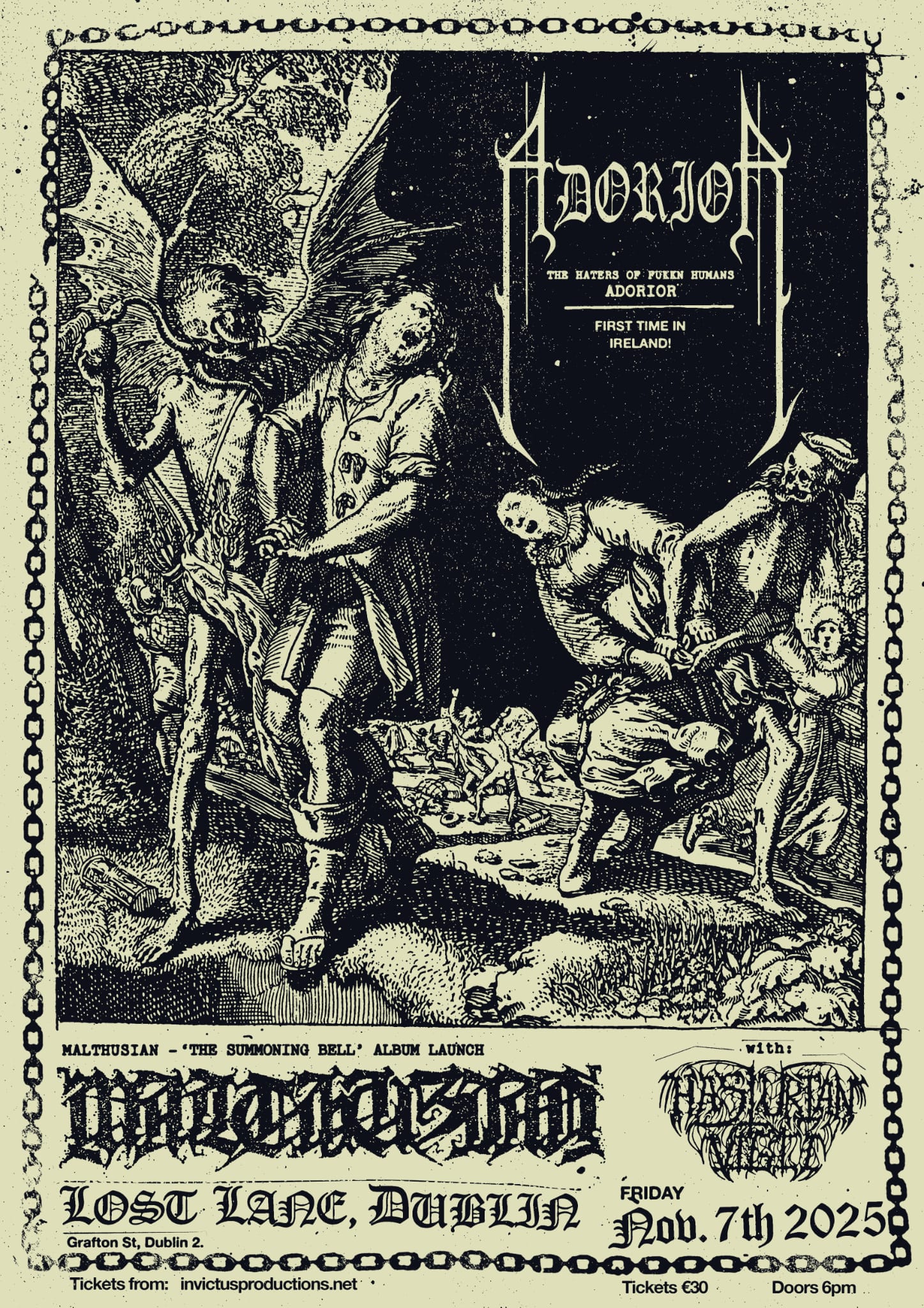 ADORIOR / MALTHUSIAN / HASTURIAN VIGIL Friday November 7th