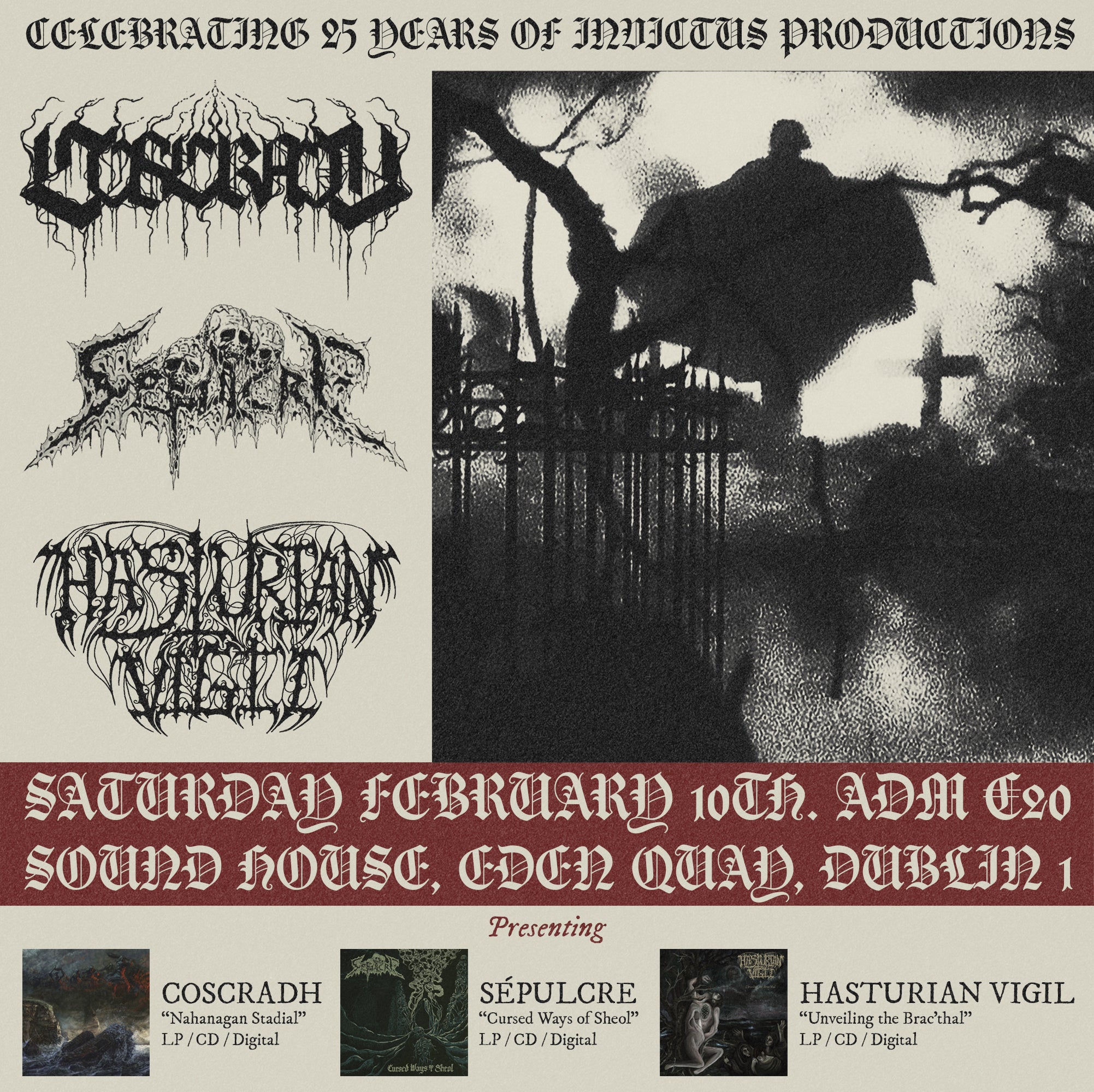 COSCRADH, SÉPULCRE, HASTURIAN VIGIL - INVICTUS MMXXV, Saturday February 10th