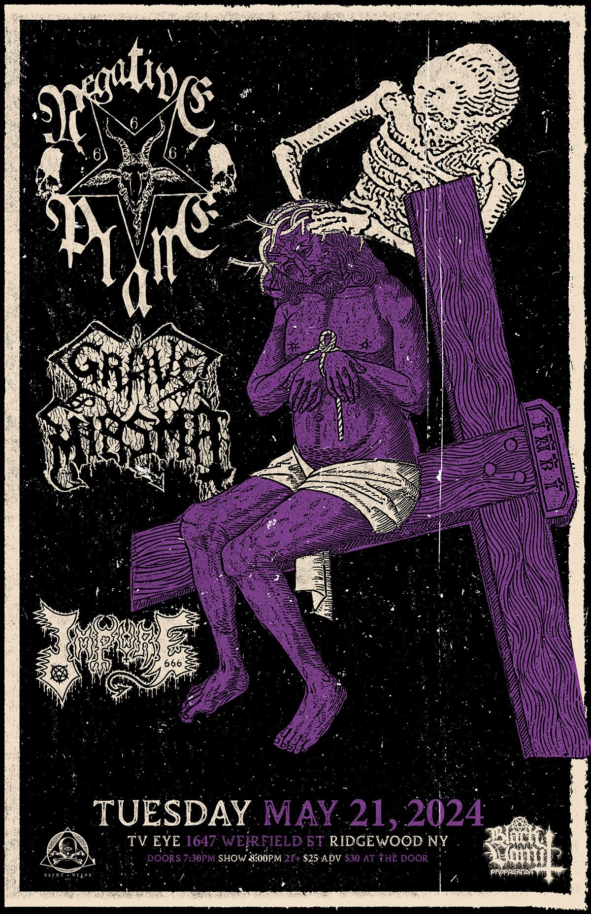 NEGATIVE PLANE, GRAVE MIASMA & IMPURE May 21st, TV Eye, Queens NYC