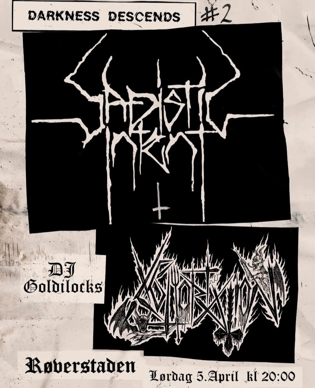 ABHORRATION + SADISTIC INTENT, Oslo Saturday April 5th!