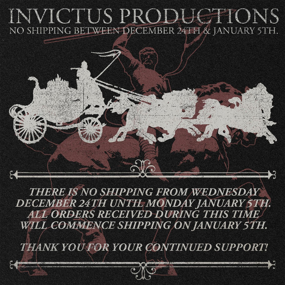 No Shipping From December 24th Until January 5th!!