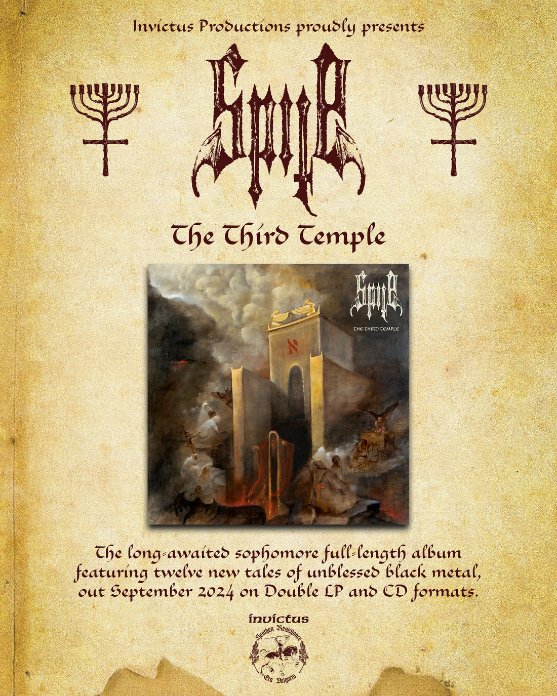 SPITE The Third Temple DLP/CD out in September!