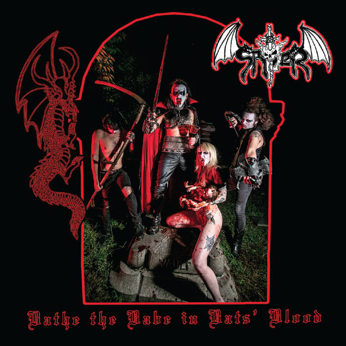 SPITER (Shitfucker, Devil Master) - Bathe The Babe In Bats' Blood (12" Gatefold LP on Red Vinyl w/ Poster) *Devil Master/Shitfucker members