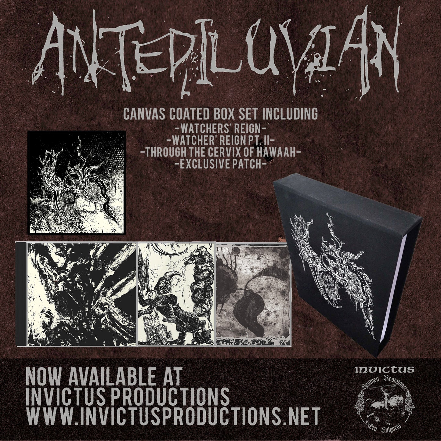 Antediluvian ltd CD Box Set w/patch