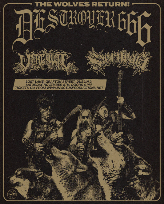 DESTROYER 666 / VIRCOLAC / SACRILEGIA Dublin Saturday Nov 8th