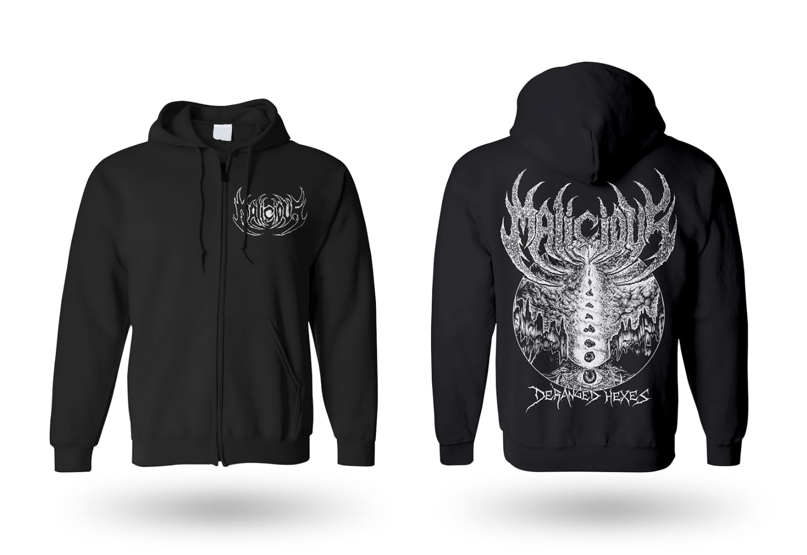 MALICIOUS Deranged Hexes Zipper Hoodie
