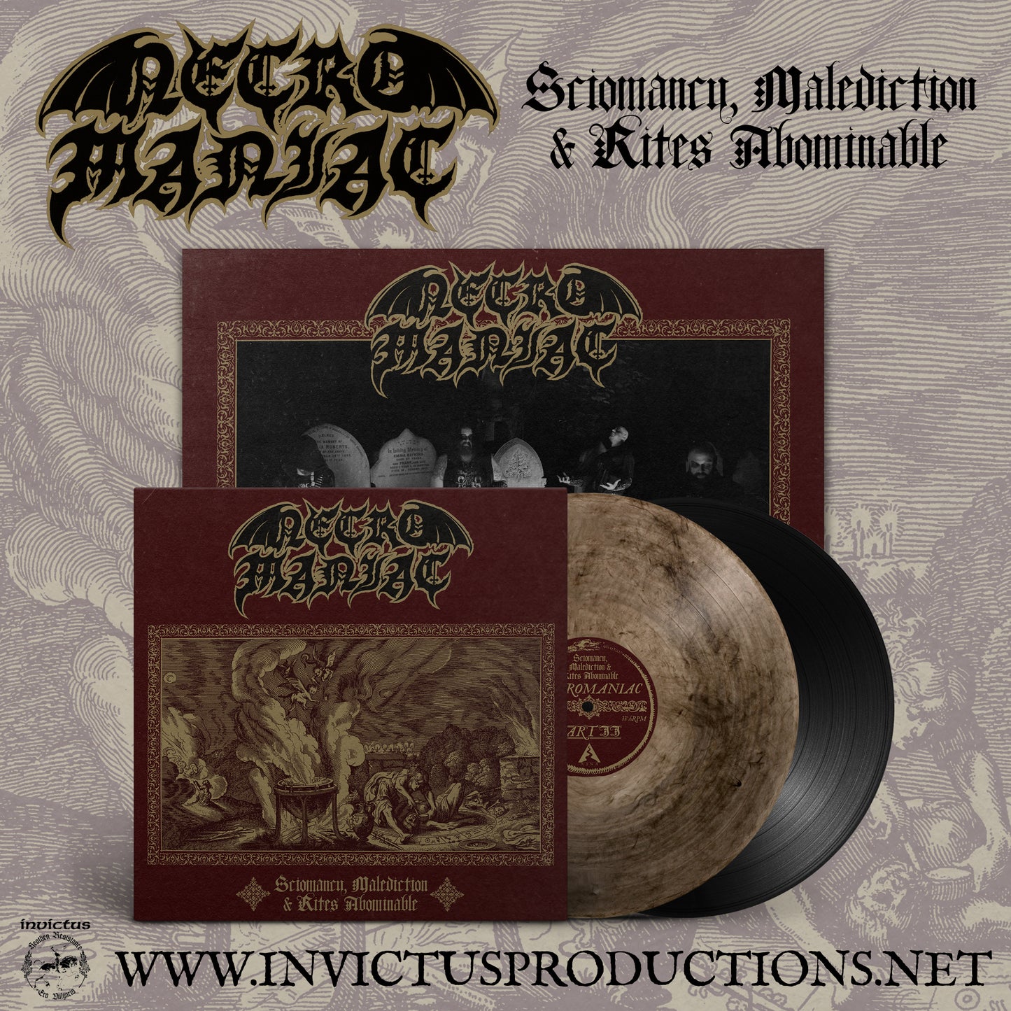 NECROMANIAC Sciomancy, Malediction & Rites Abominable LP (Second Press)